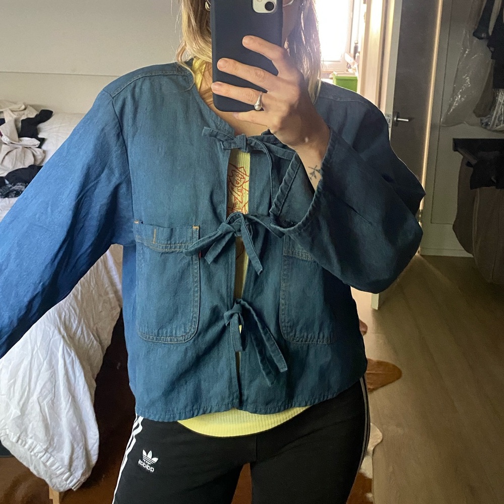 Levi's Blue Denim Tie Top